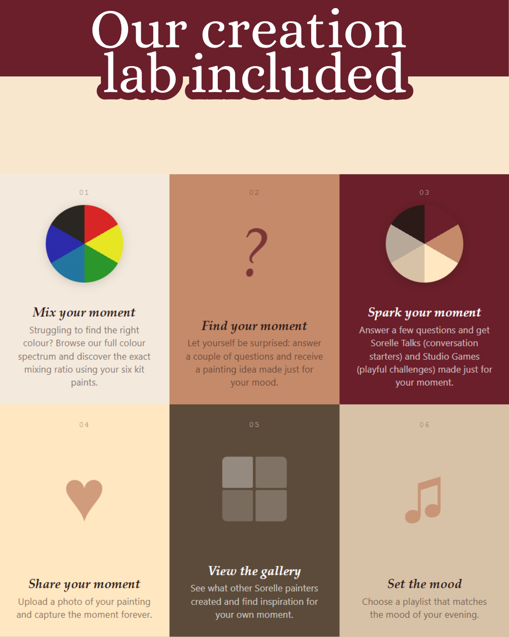 creation lab for inspiration, playlist, color generator